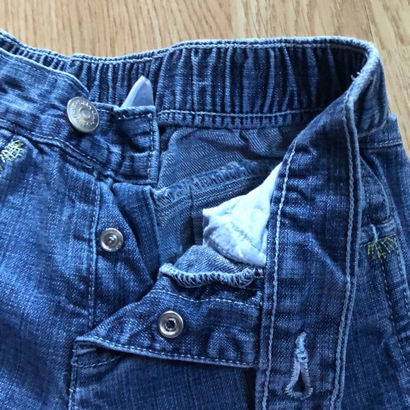 Baby gap jeans snap crotch elastic waist embroidered appliqué 12-18 Months - Picture 11 of 12